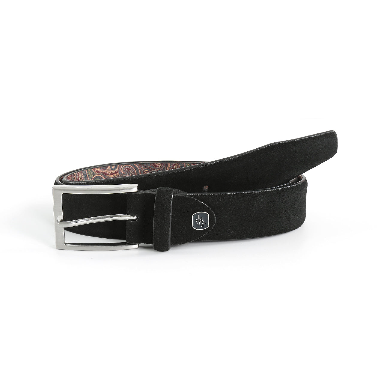 Veloursleder Gürtel - Schwarz