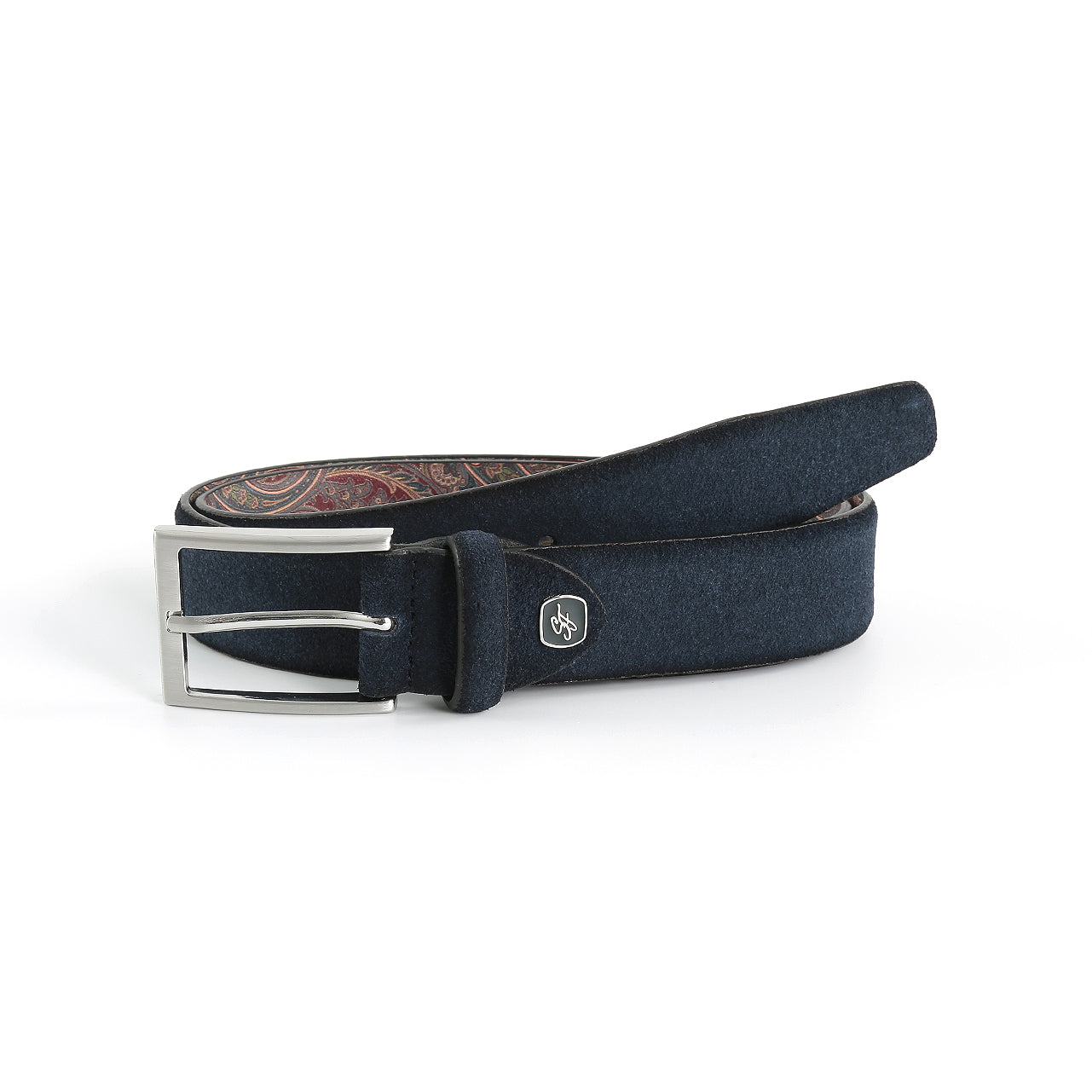 Veloursleder Gürtel - Dunkelblau
