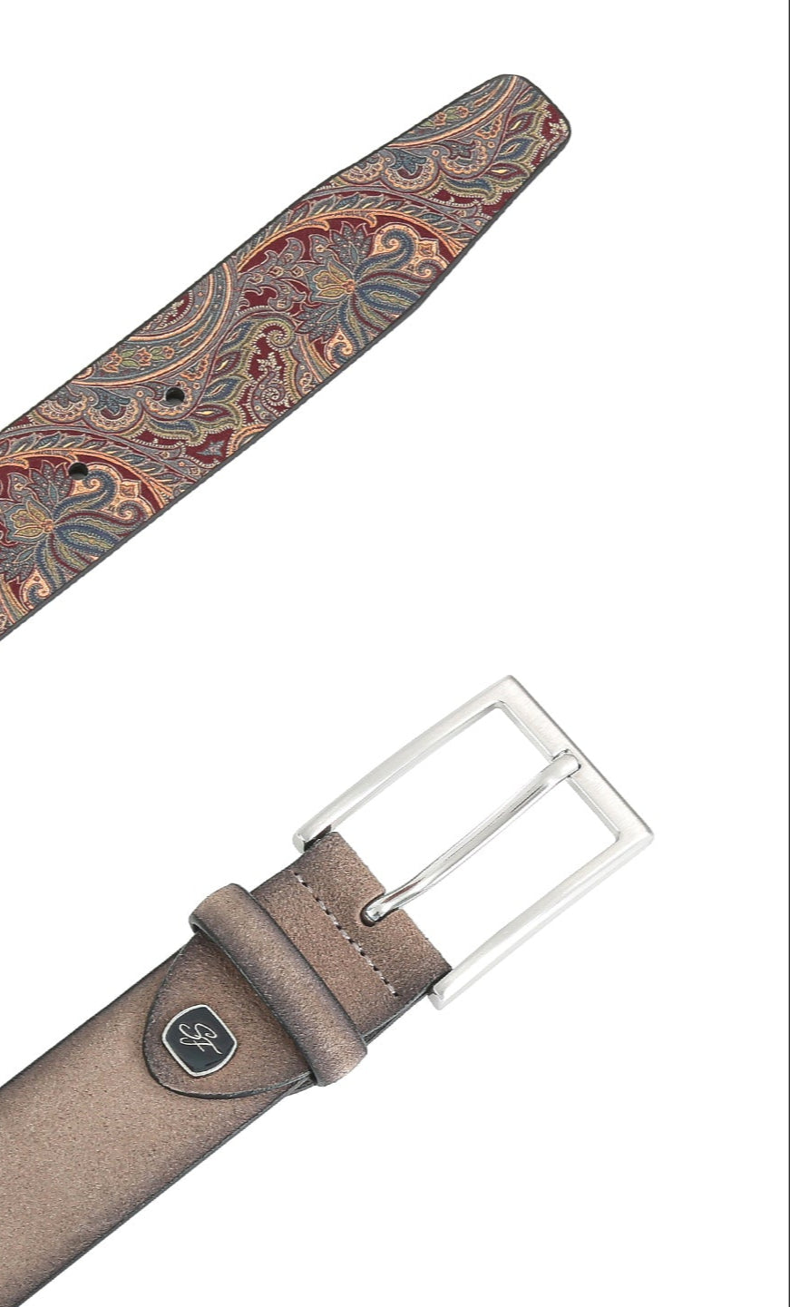 Veloursleder Gürtel - Taupe