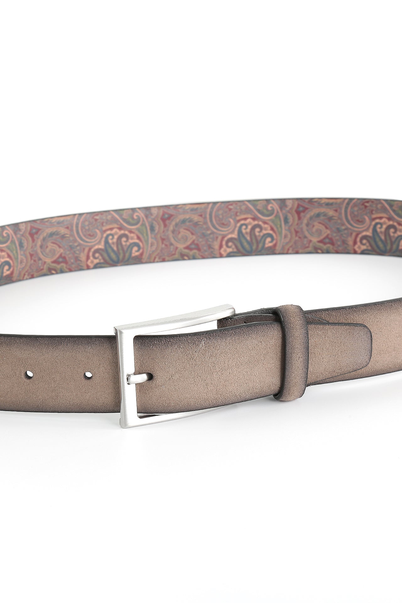 Veloursleder Gürtel - Taupe