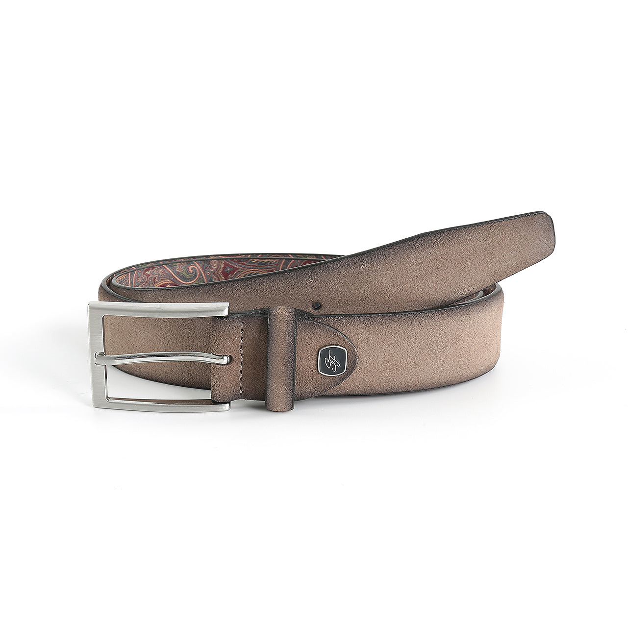Veloursleder Gürtel - Taupe