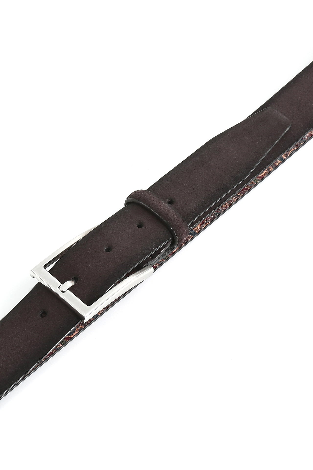 Veloursleder Gürtel - Dunkelbraun