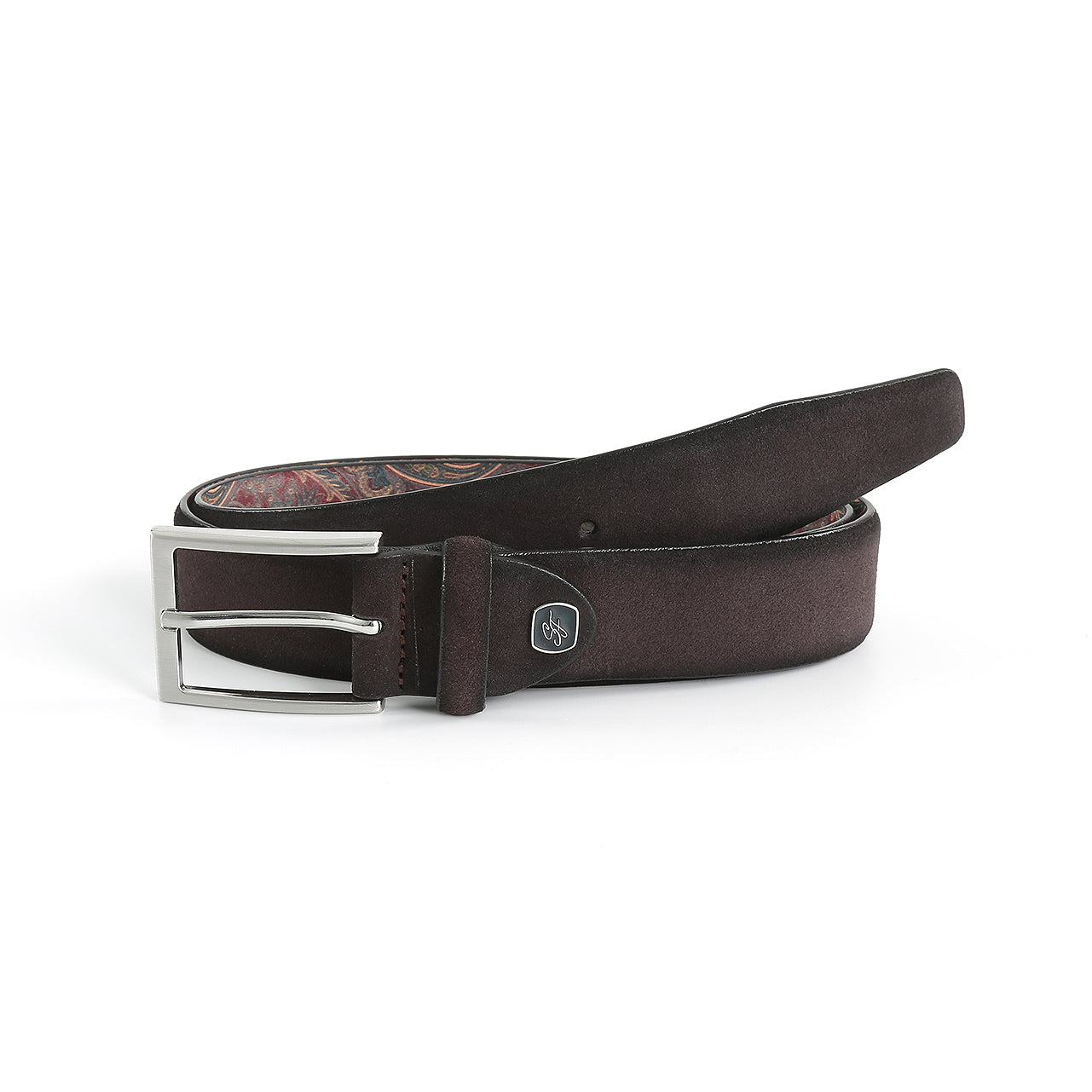 Veloursleder Gürtel - Dunkelbraun