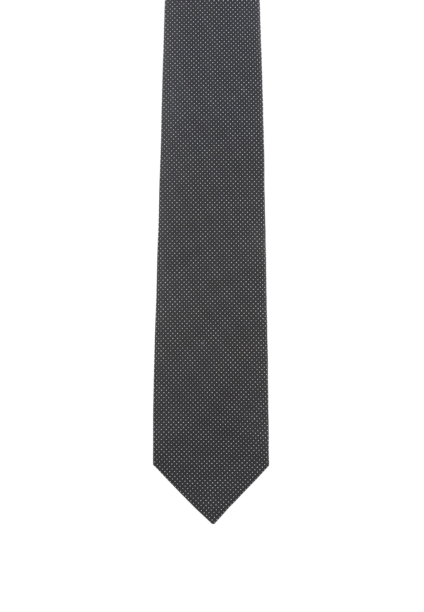 Seidenfalter Basic Picoté Krawatte - 7 cm - Vorderseite der Krawatte - Schwarz
