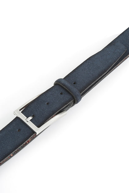 Veloursleder Gürtel - Dunkelblau