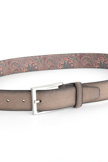Veloursleder Gürtel - Taupe