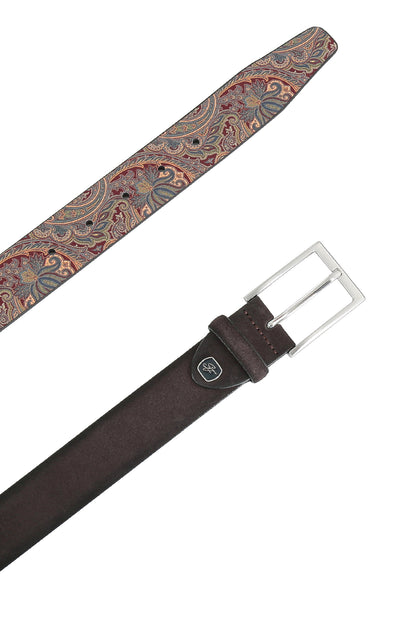 Veloursleder Gürtel - Dunkelbraun