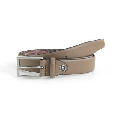 Glattleder Gürtel - Taupe