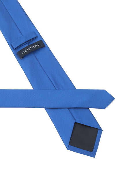 Seidenfalter Basic Uni Krawatte - 7 cm - Rückseite der Krawatte - Royalblau