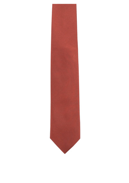 Seidenfalter Basic Uni Krawatte - 7 cm - Vorderseite der Krawatte - Ziegel