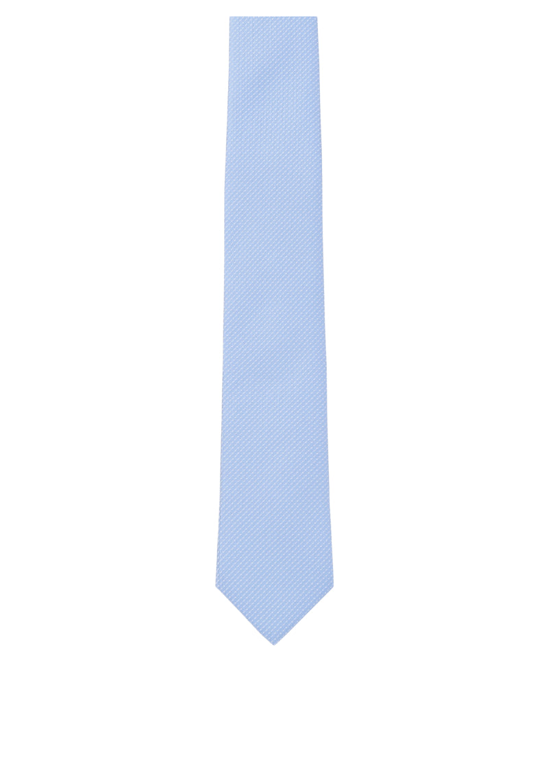 Seidenfalter Basic Picoté Krawatte - 6 cm - Vorderseite der Krawatte - Hellblau