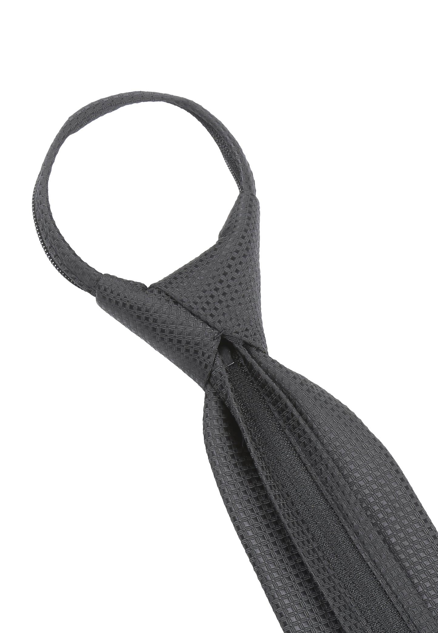 Seidenfalter Zip Trauerkrawatte - 7 cm - Rückseite des Verschluss - Micro Schwarz